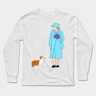 The queen and her corgi Long Sleeve T-Shirt